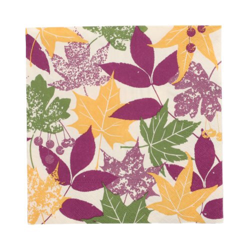 20 Servietten, 3-lagig 1/4-Falz 33 cm x 33 cm "Autumn Leaves"