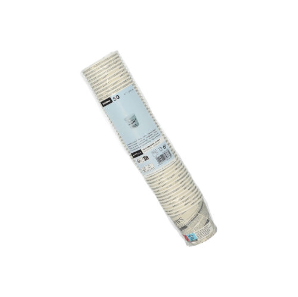 50 Trinkbecher, Pappe "To Go" 0,1 l Ø 6,3 cm · 6 cm weiss "Newsprint"