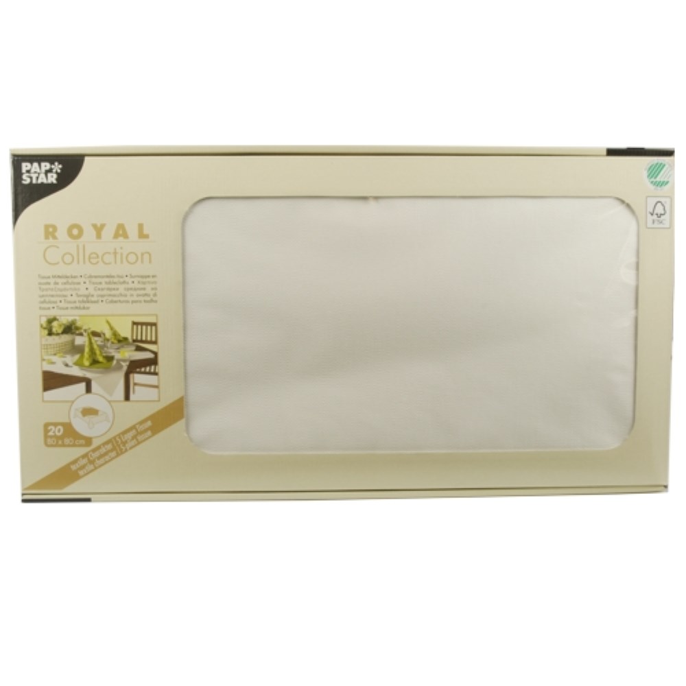 20 Mitteldecken, Tissue "ROYAL Collection" 80 cm x 80 cm weiss