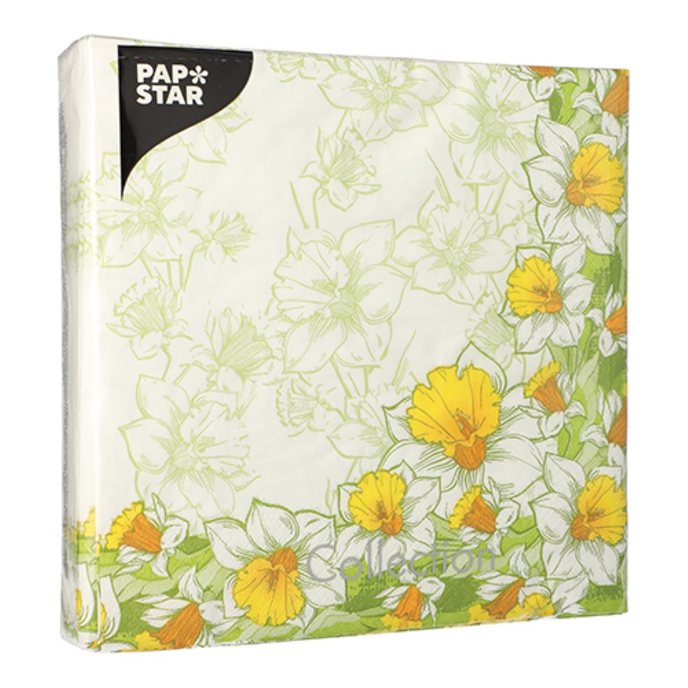 50 Servietten, 3-lagig 1/4-Falz 40 cm x 40 cm "Narciso" 50 Servietten, 3-lagig 1/4-Falz 40 cm x 40 cm "Narciso"