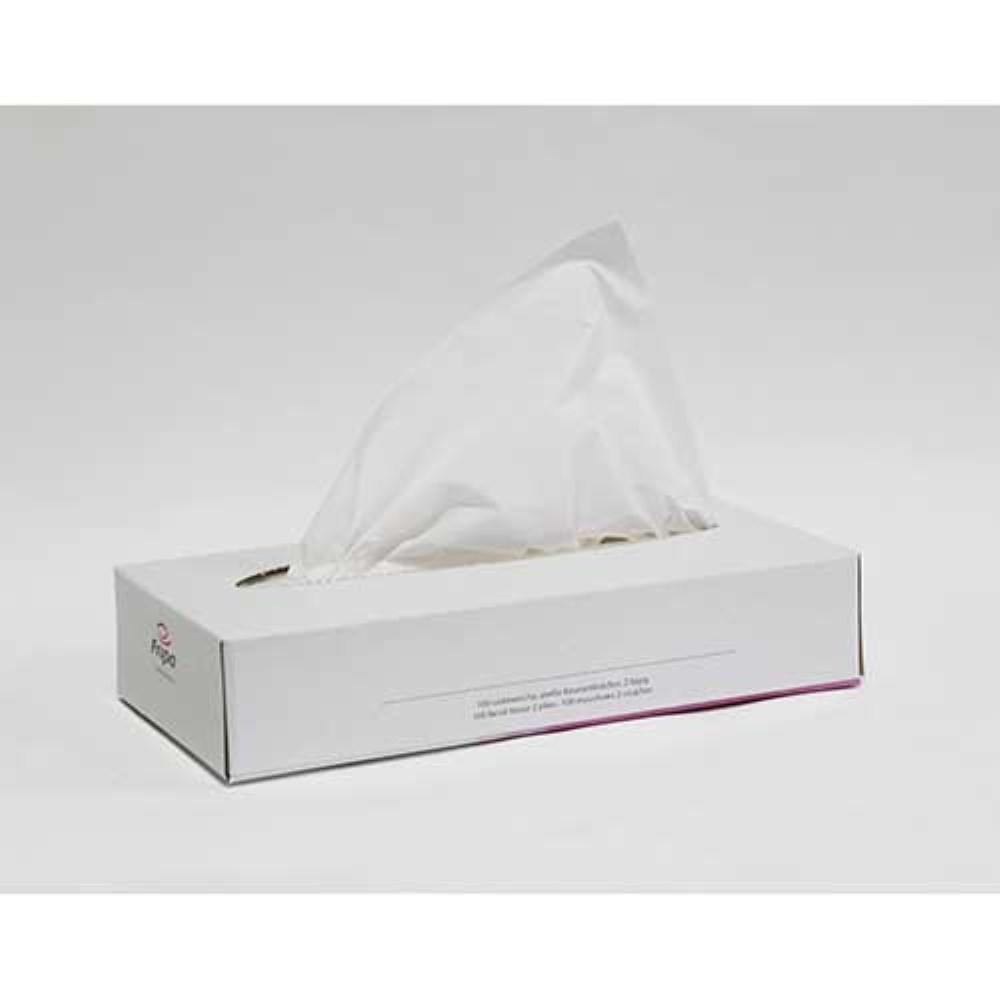 100 Kosmetiktücher V-Falz 20 cm x 21 cm hochweiss "akito" 2-lagig
