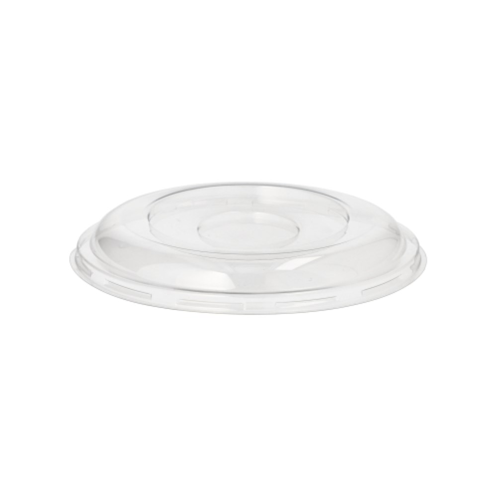 50 Dom-Deckel, R-PET Ø 15,5 cm · 2,5 cm klar