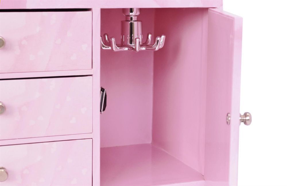 Musik Truhe Groß mit Schublade Tänzerin Rosa