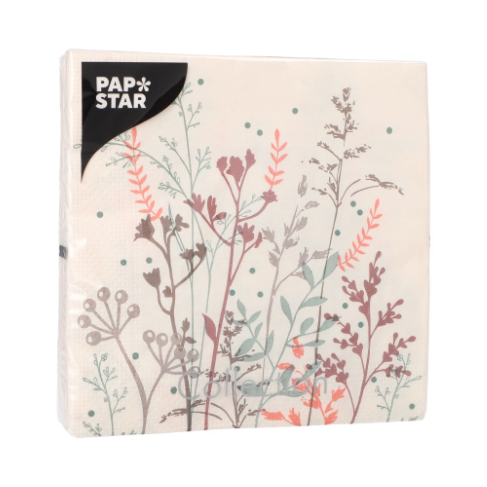 20 Servietten, 3-lagig 1/4-Falz 33 cm x 33 cm "Wild Grasses"