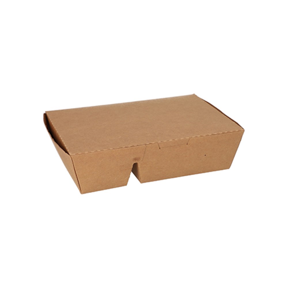 25 Lunchboxen, Pappe 2-geteilt 450 ml 5 cm x 11 cm x 16,8 cm braun