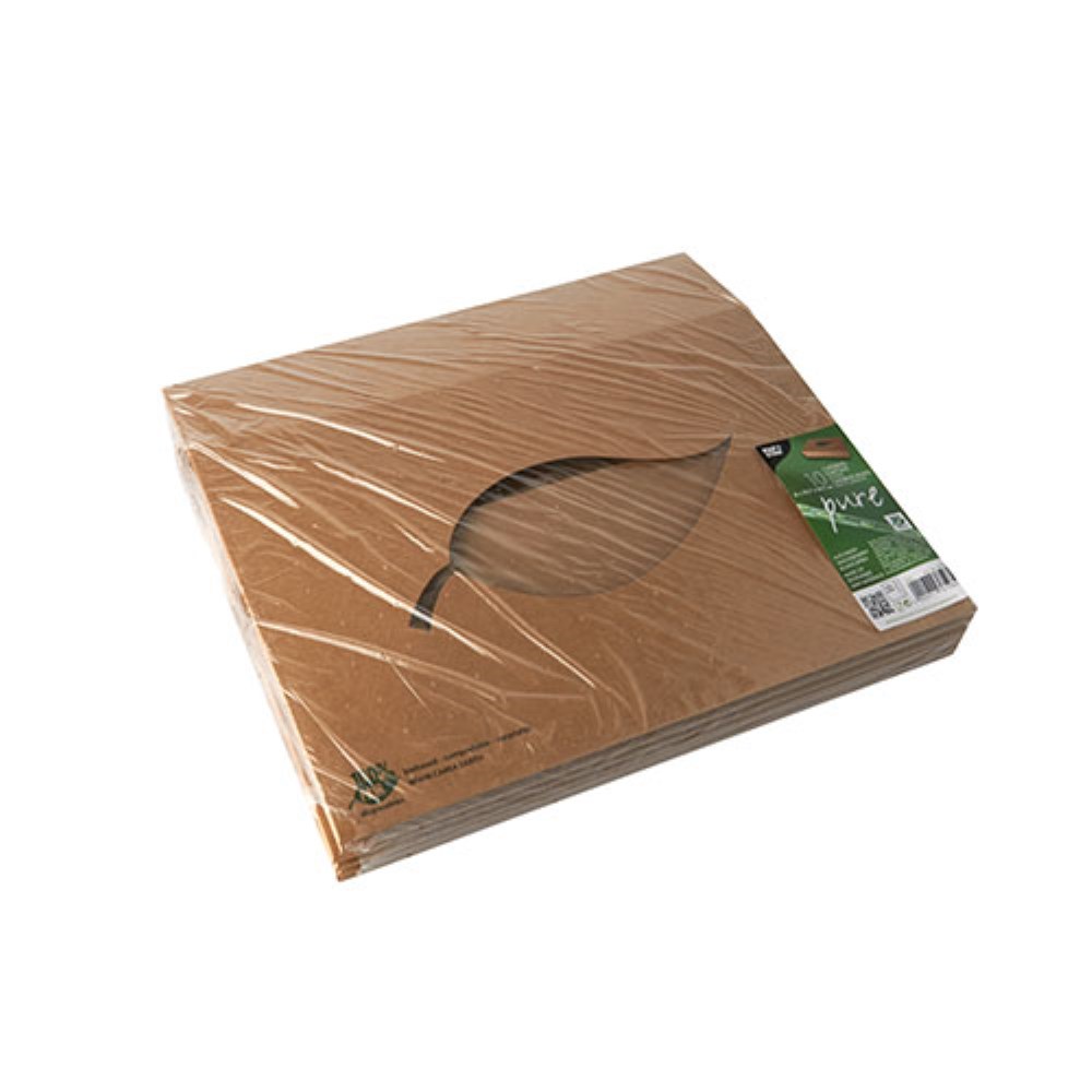 10 Transport- und Catering-Kartons, Pappe "pure" 8 cm x 35,7 cm x 24,7 cm braun "100% Fair"