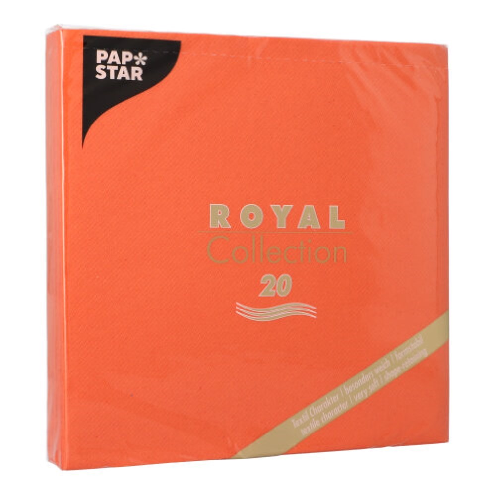 20 Servietten "ROYAL Collection" 1/4-Falz 40 cm x 40 cm nektarine