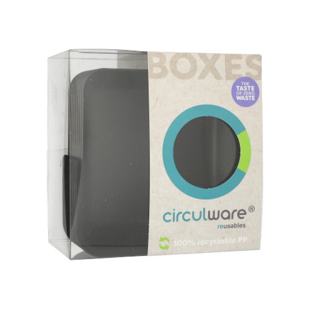 8 "Circulware" Mehrweg-Schalen Mix & Match eckig 4,7 cm x 15,6 cm x 15,6 cm schwarz