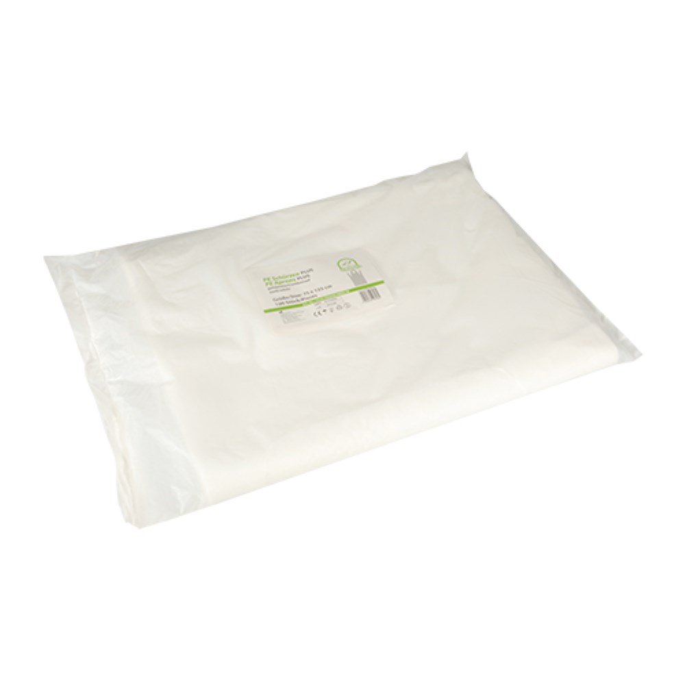 100 "Medi-Inn" Schürzen, PE 75 cm x 125 cm weiss PLUS, gehämmert 100 "Medi-Inn" Schürzen, PE 75 cm x 125 cm weiss PLUS, gehämmert