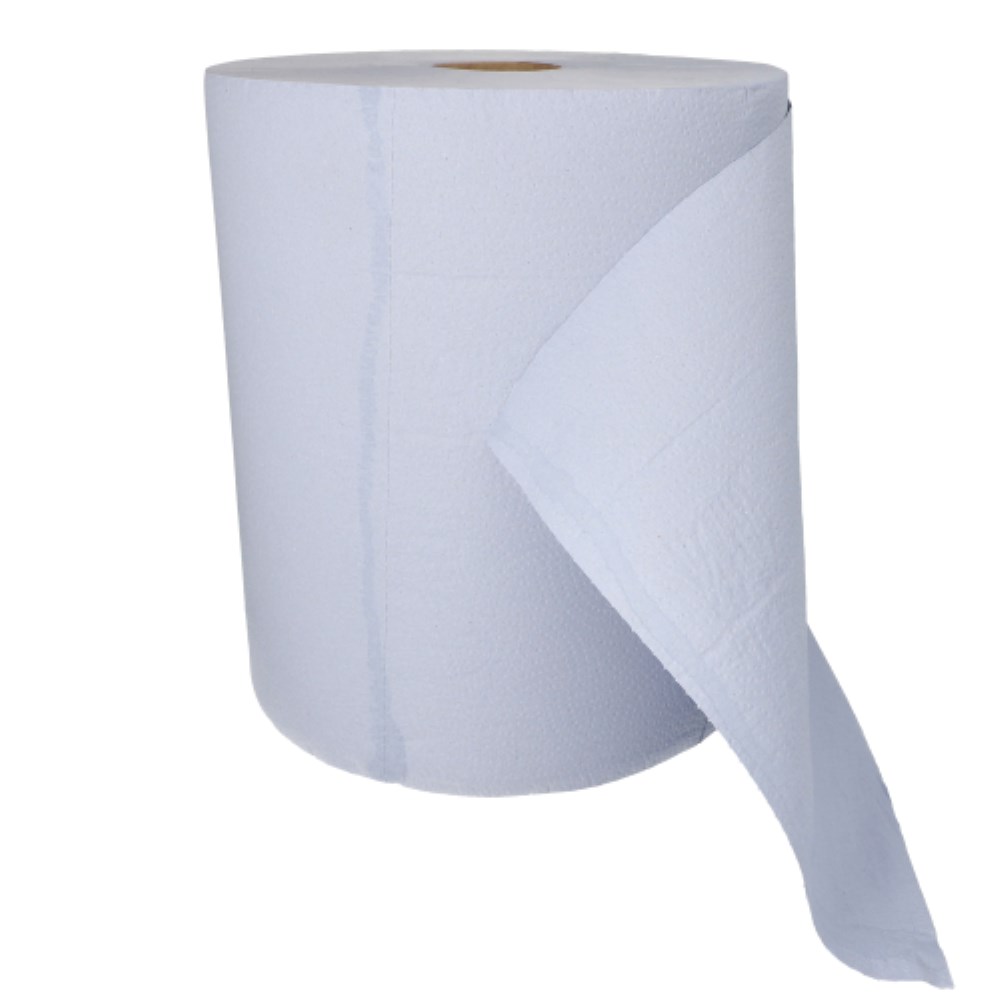 Putzrolle, 3-lagig Ø 32 cm · 335 m x 35,8 cm blau 1.000 Abrisse Blatt 35,4 x 33,5 cm