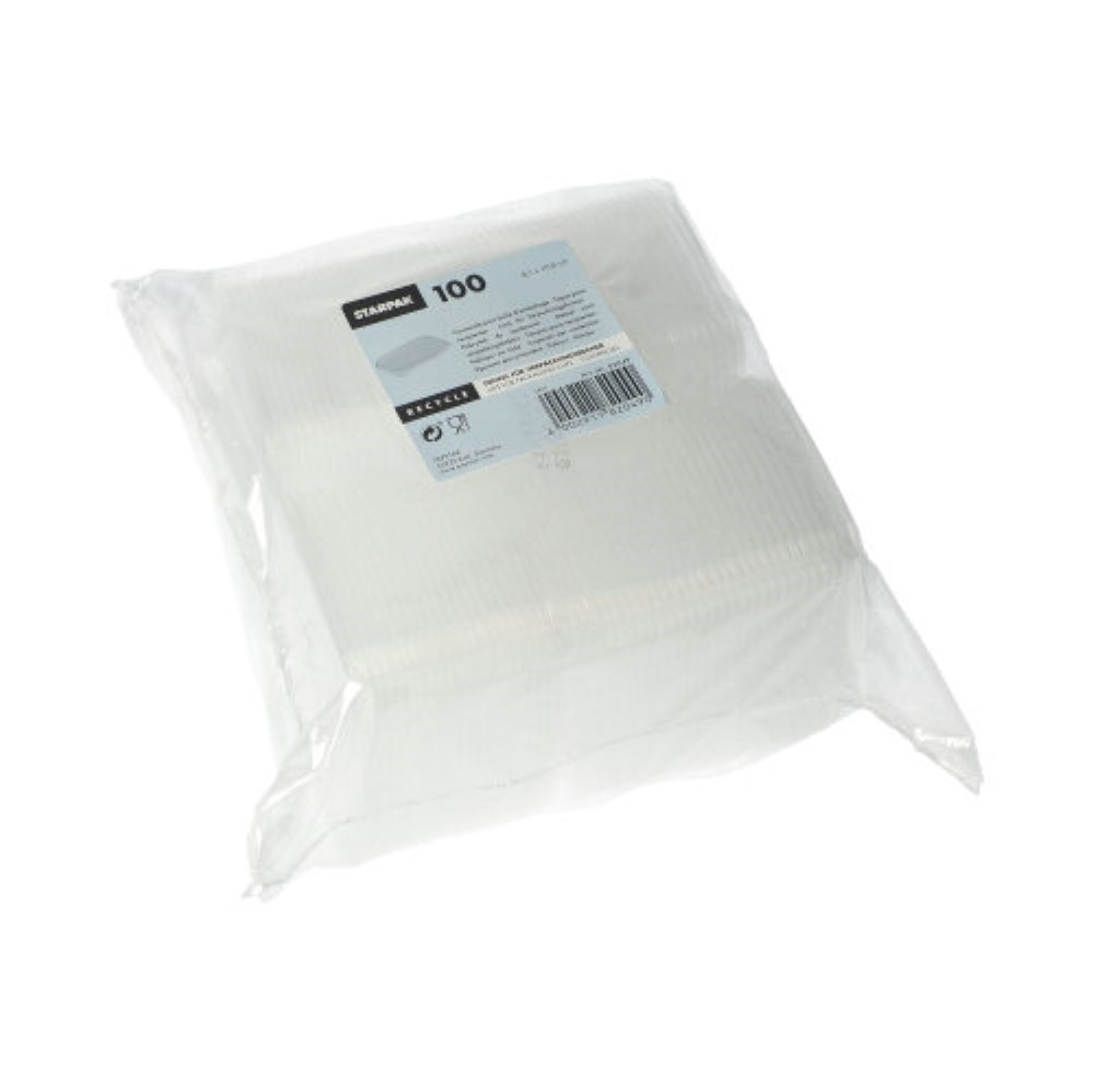 100 Deckel für Verpackungsbecher, PP eckig 0,6 cm x 8,1 cm x 10,8 cm transparent