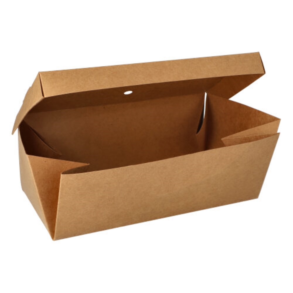 20 Burgerboxen, Pappe "pure" 10 cm x 13 cm x 25 cm braun faltbar, groß