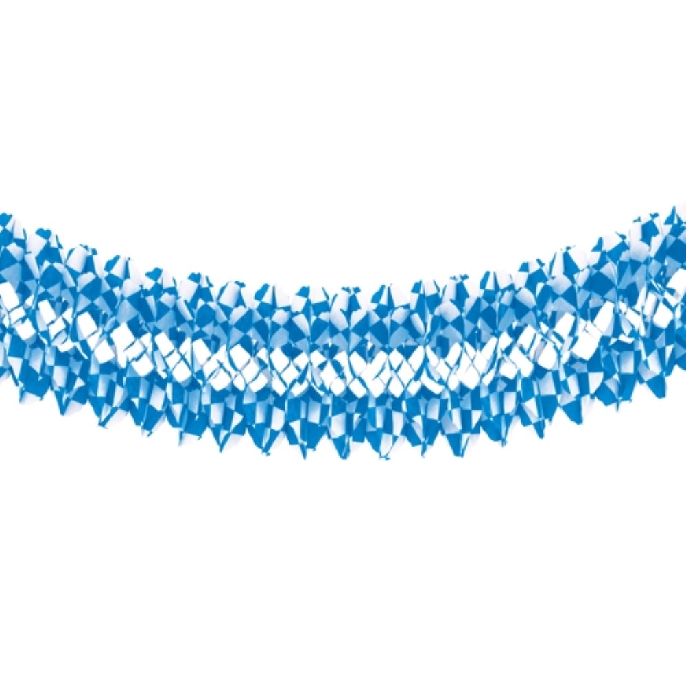 Großraumgirlande, Papier Ø 25 cm · 10 m "Bayrisch Blau" schwer entflammbar