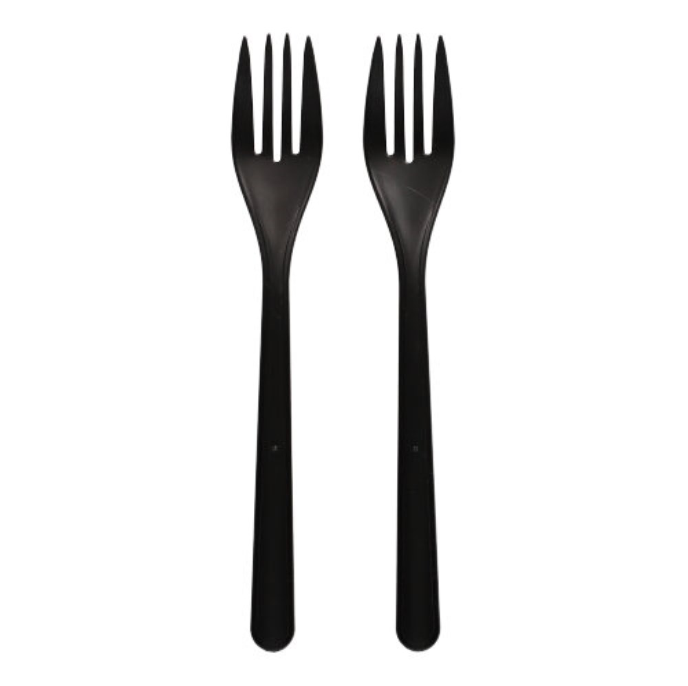 50 "Circulware" Mehrweg-Gabeln PP-MF 18,5 cm schwarz extra stabil