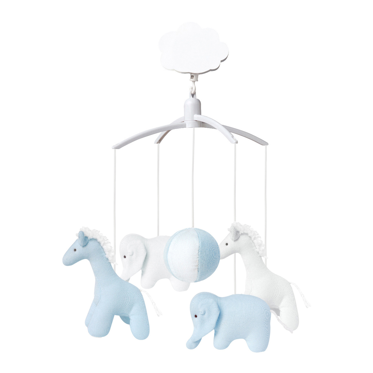 Musik Mobile Giraffe, Elephant Celadon Green & White