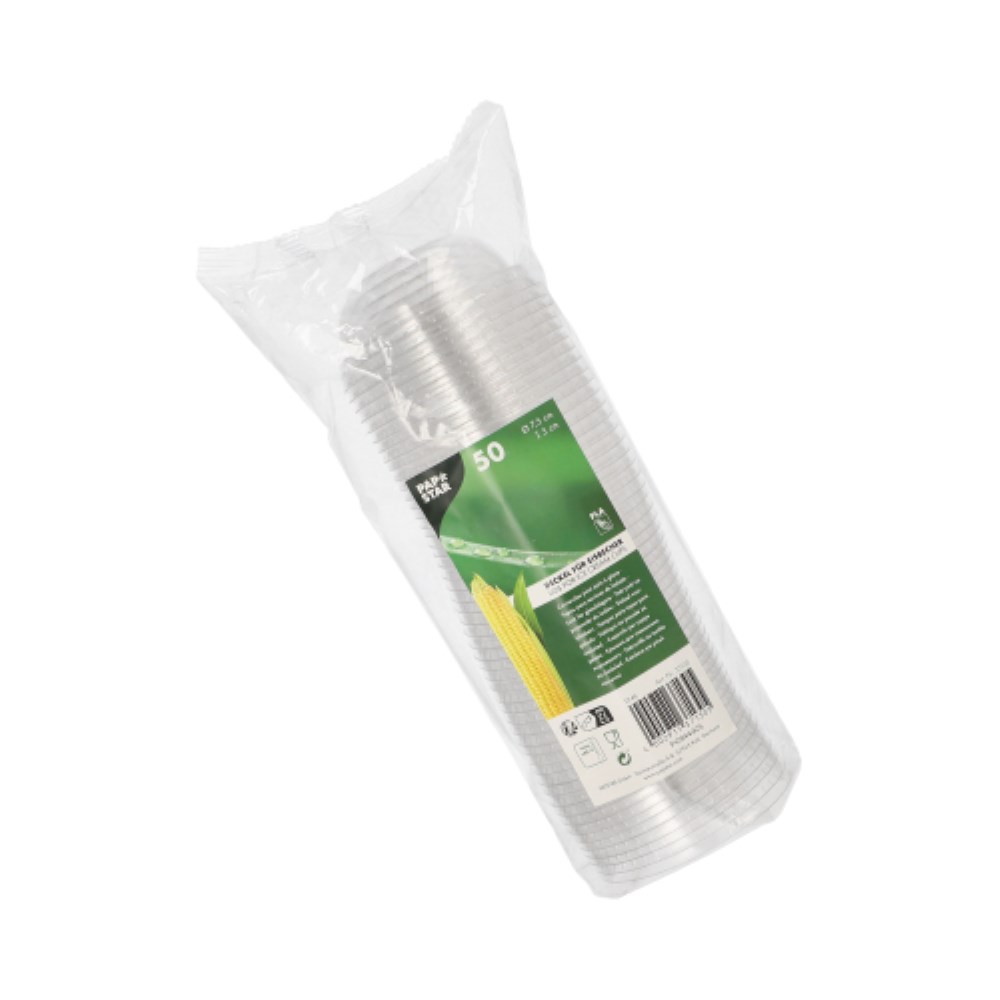 50 Deckel für Eisbecher PLA rund Ø 7,5 cm · 3 cm