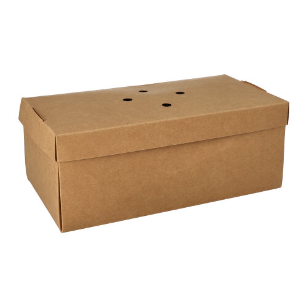 20 Burgerboxen, Pappe "pure" 10 cm x 13 cm x 25 cm braun faltbar, groß