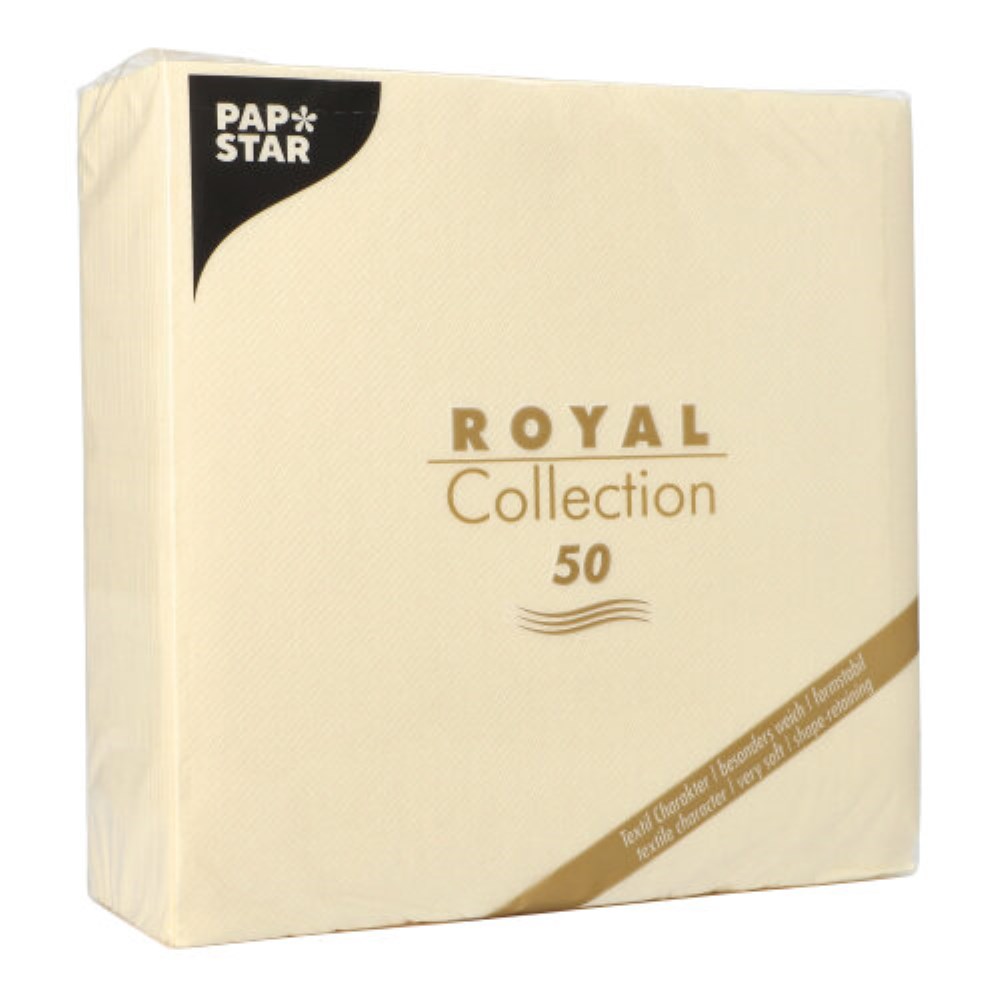 50 Servietten "ROYAL Collection" 1/4-Falz 40 cm x 40 cm champagner
