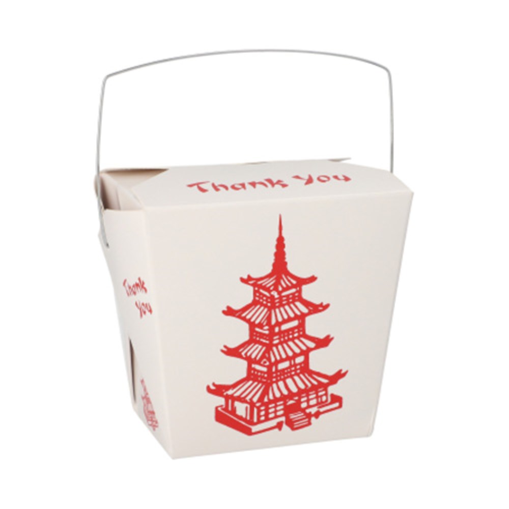 30 Snackboxen mit Henkel "ASIA" eckig 950 ml 10,9 cm x 8,9 cm x 6,8 cm "Temple"