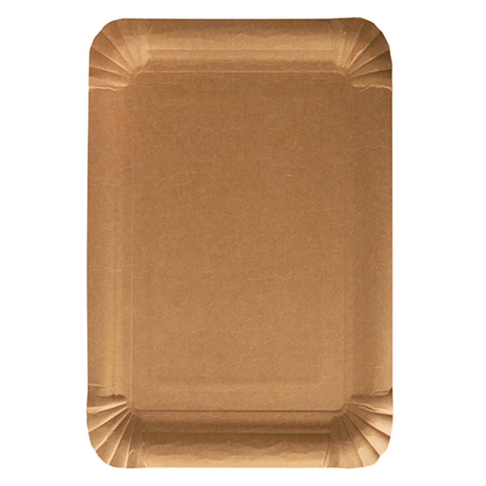 250 Teller, Pappe "pure" eckig 16,5 cm x 23 cm braun