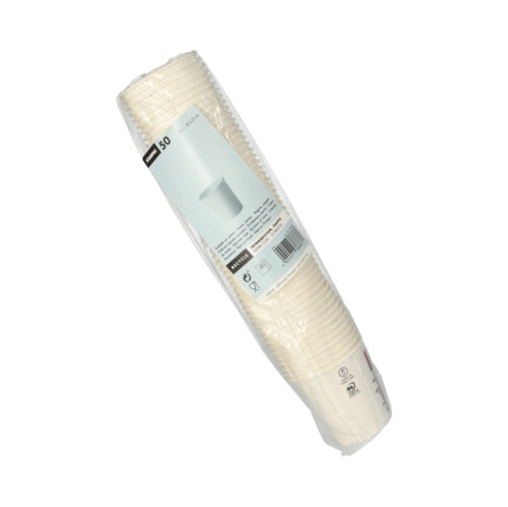 50 Trinkbecher für Kaltgetränke, Pappe 0,1 l Ø 6,3 cm · 6,3 cm weiss