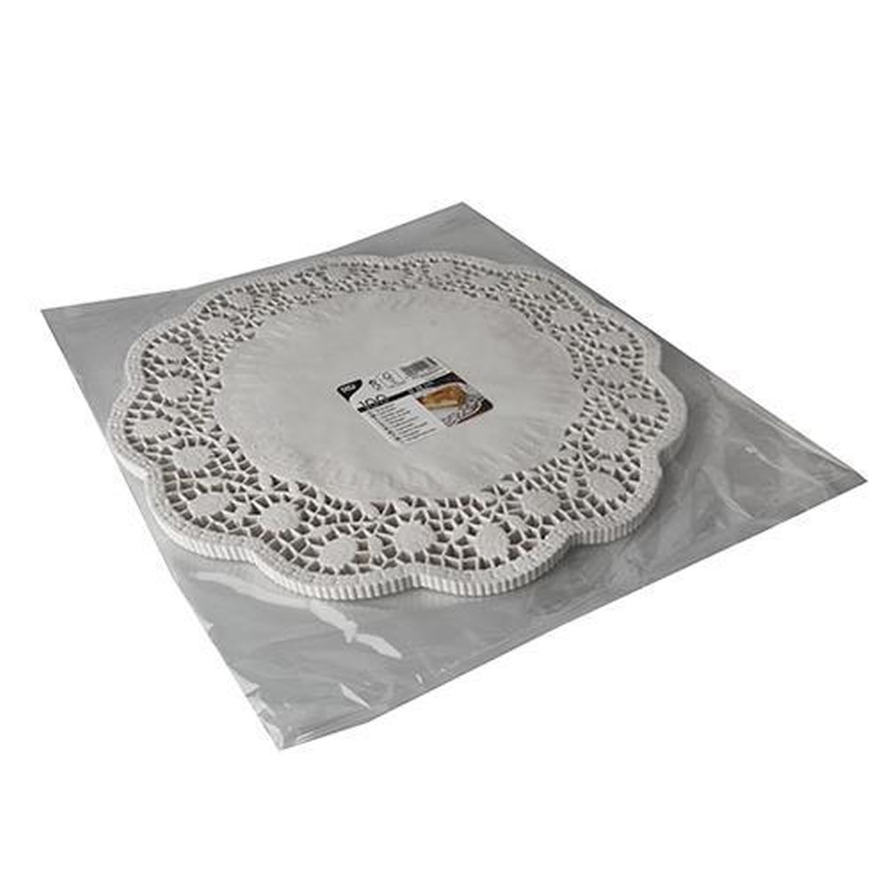 100 Tortenspitzen rund Ø 38 cm weiss