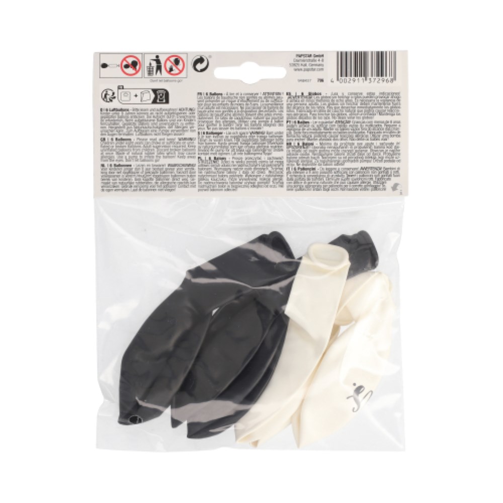 6 Luftballons Ø 29 cm "Mr. + Mrs."