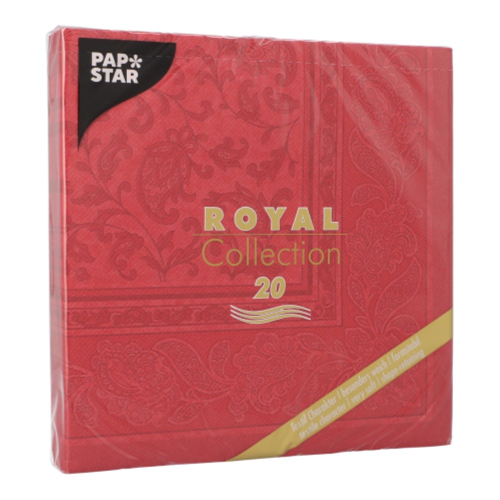 20 Servietten "ROYAL Collection" 1/4-Falz 40 cm x 40 cm bordeaux "Ornaments" 20 Servietten "ROYAL Collection" 1/4-Falz 40 cm x 40 cm bordeaux "Ornaments"