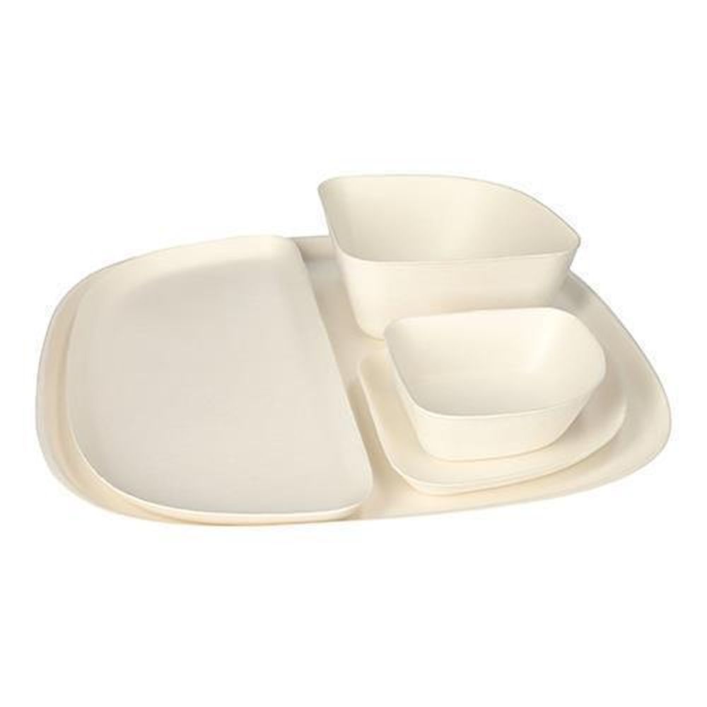 24 Schalen, Zuckerrohr "pure" 3,5 cm x 10 cm x 10 cm weiss "Belle Vie, Ligne Carrée"