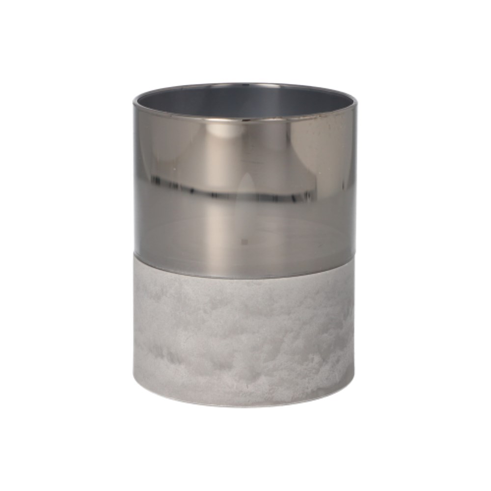 LED-Kerze Ø 8 cm · 10 cm grau "Gracia" klein