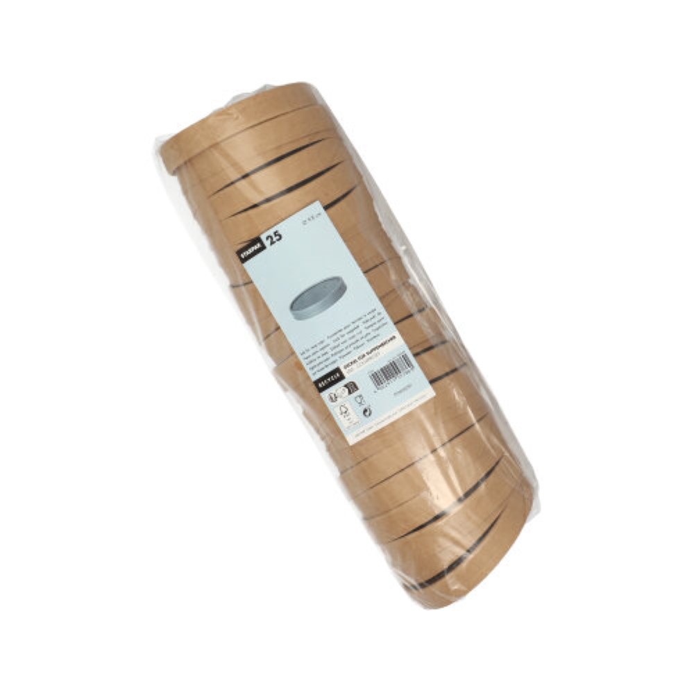 25 Deckel für Suppenbecher, Pappe Ø 9,8 cm · 1,6 cm braun