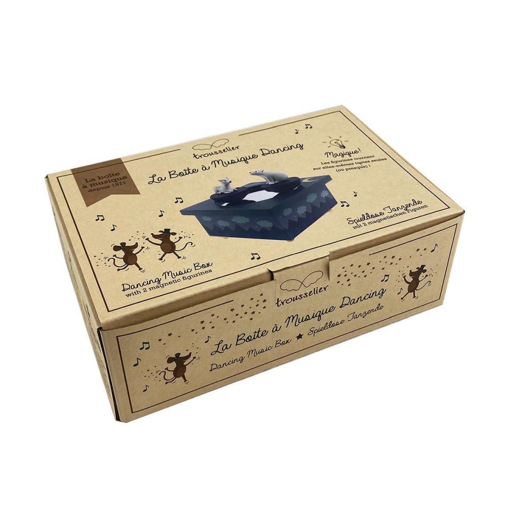 Dancing Music Box Deer & Bear in Forest