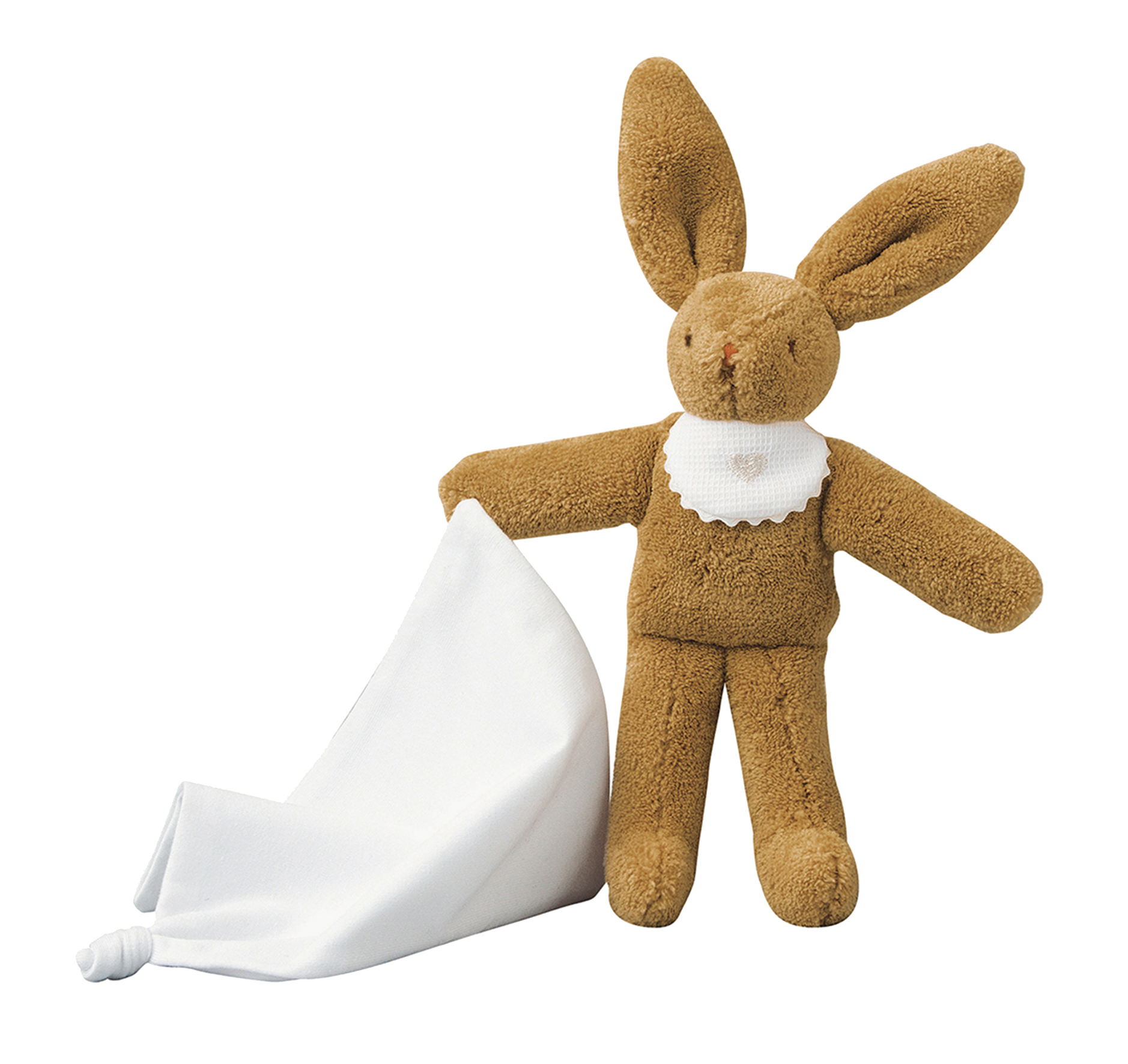 Kaninchen mit Lätzchen&Schnuffeltuch 20Cm
