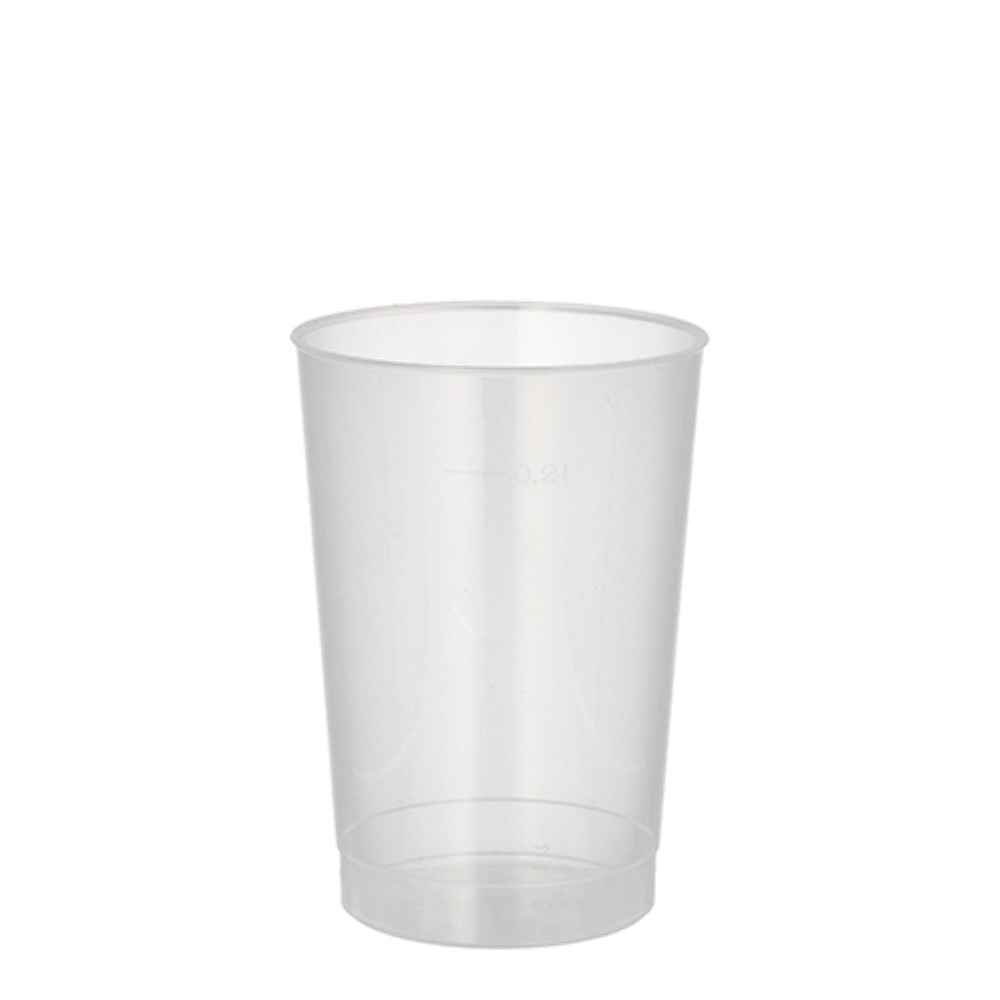 10 Mehrweg-Trinkbecher PP 0,2 l Ø 6,8 cm · 9,8 cm transluzent