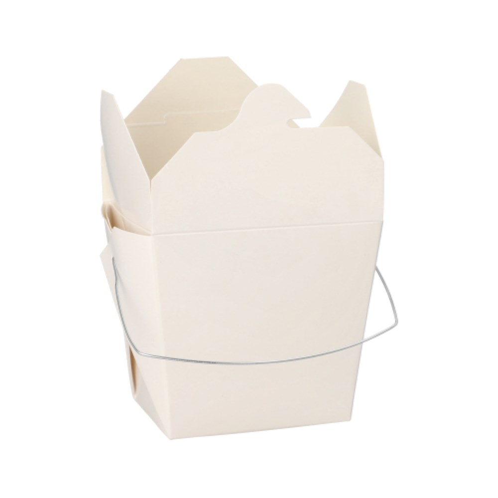 30 Snackboxen mit Henkel "ASIA" eckig 470 ml 8,5 cm x 7,5 cm x 5,5 cm weiss