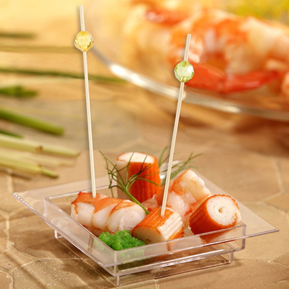 100 Fingerfood - Picker 12 cm farbig sortiert "Pearl"