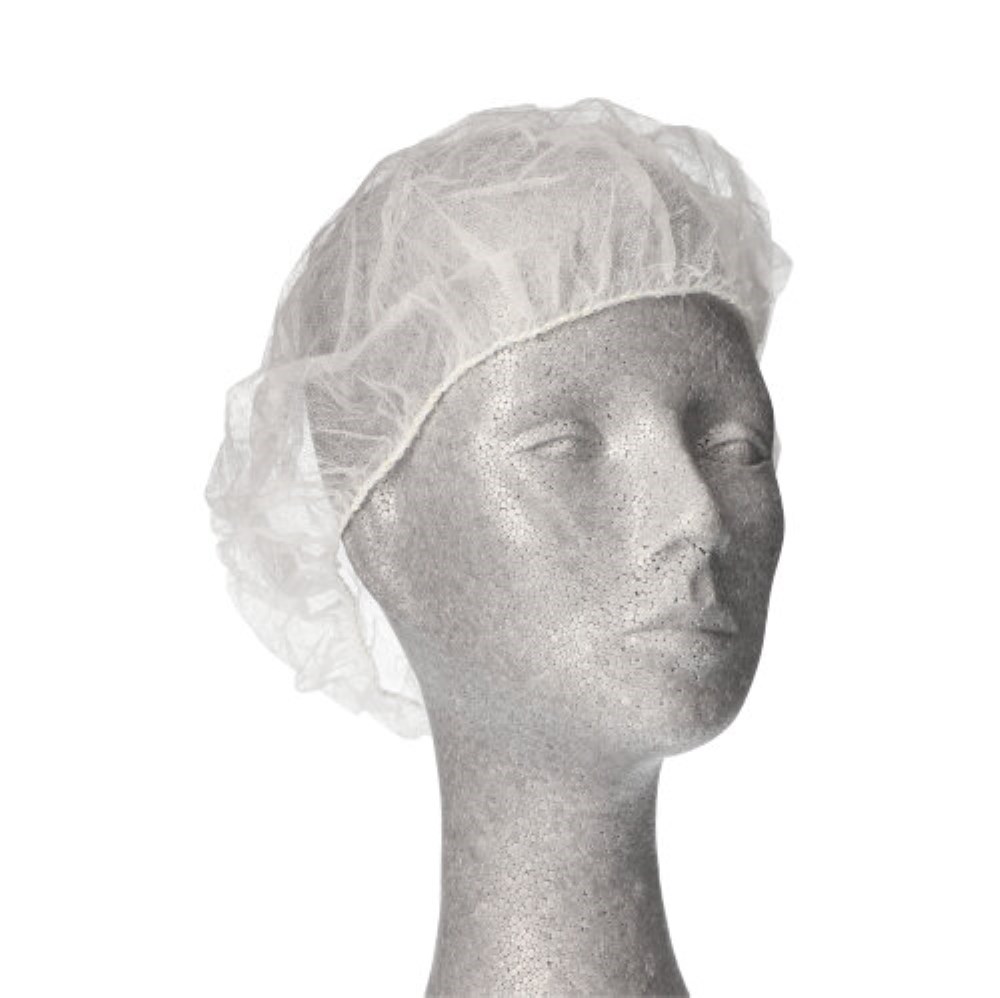 100 "WORK-INN/PS" Barett-Hauben, Vlies Ø 52 cm weiss