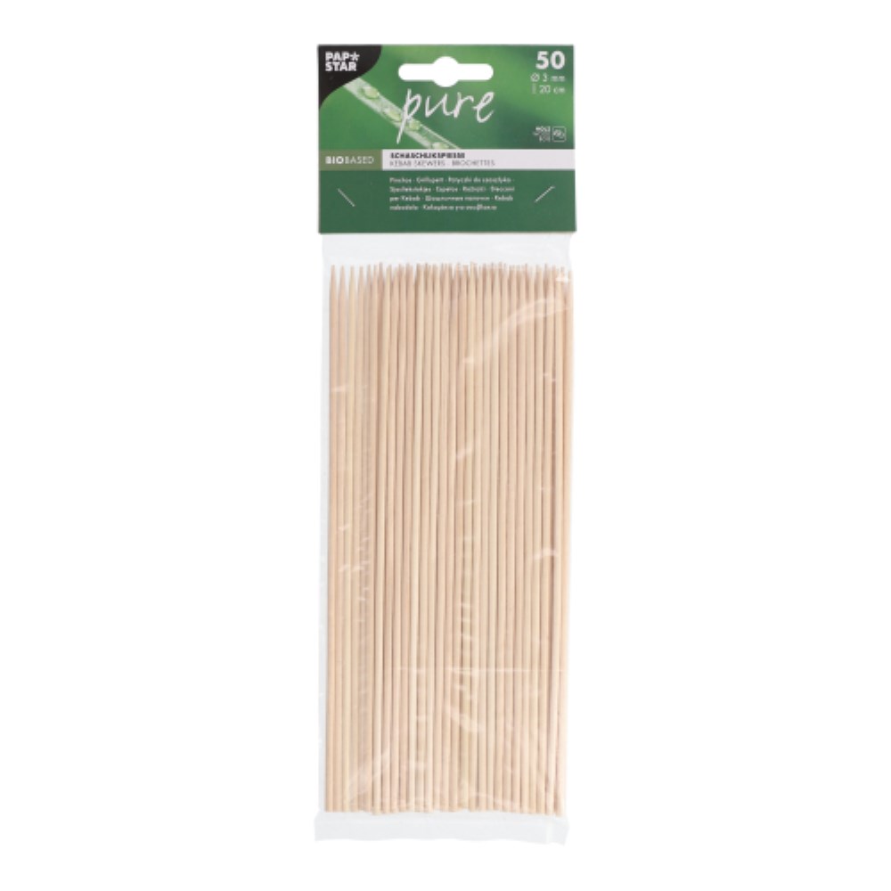 50 Schaschlikspieße, Holz "pure" Ø 3 mm · 20 cm