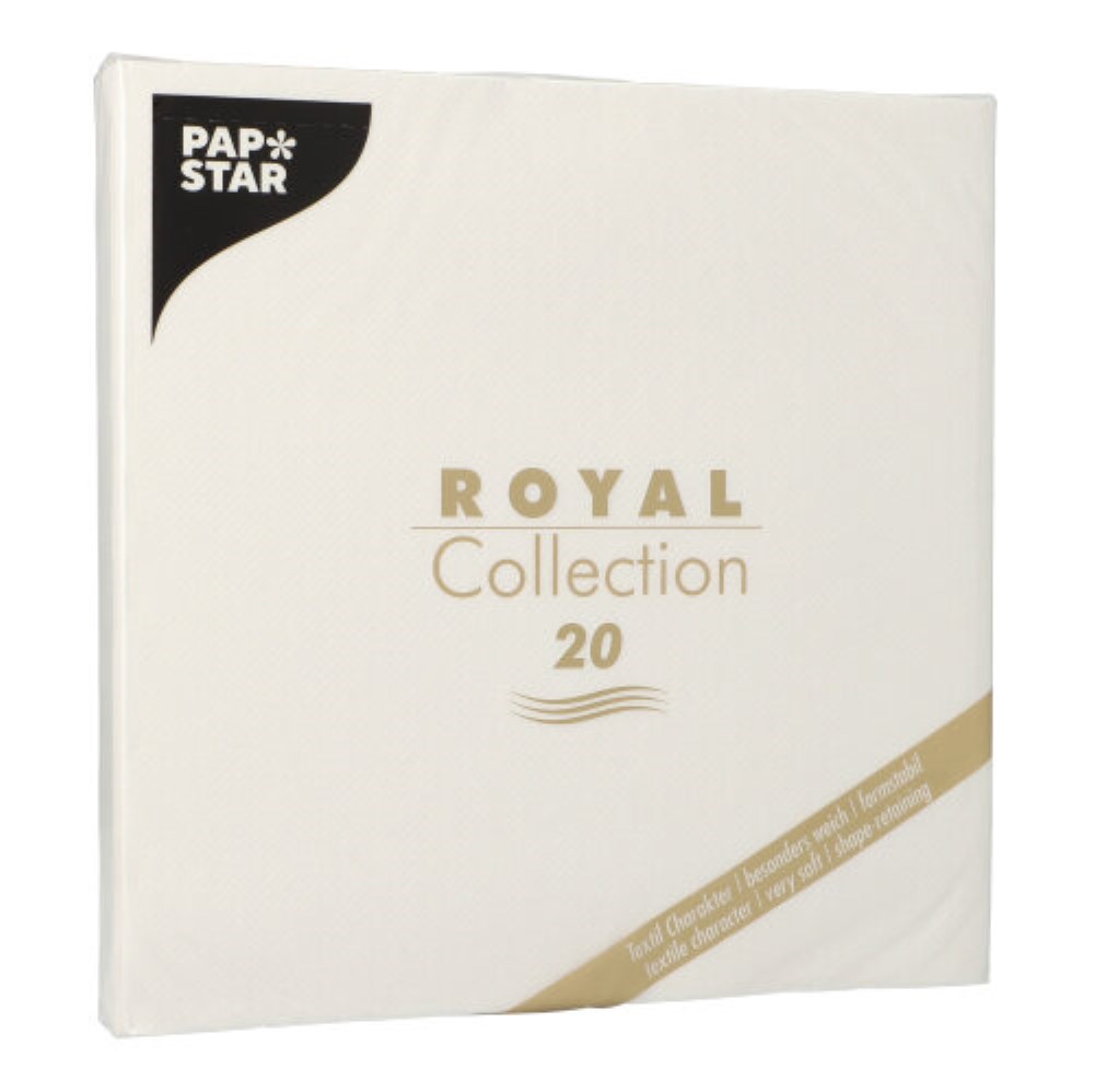 20 Servietten "ROYAL Collection" 1/4-Falz 40 cm x 40 cm weiss