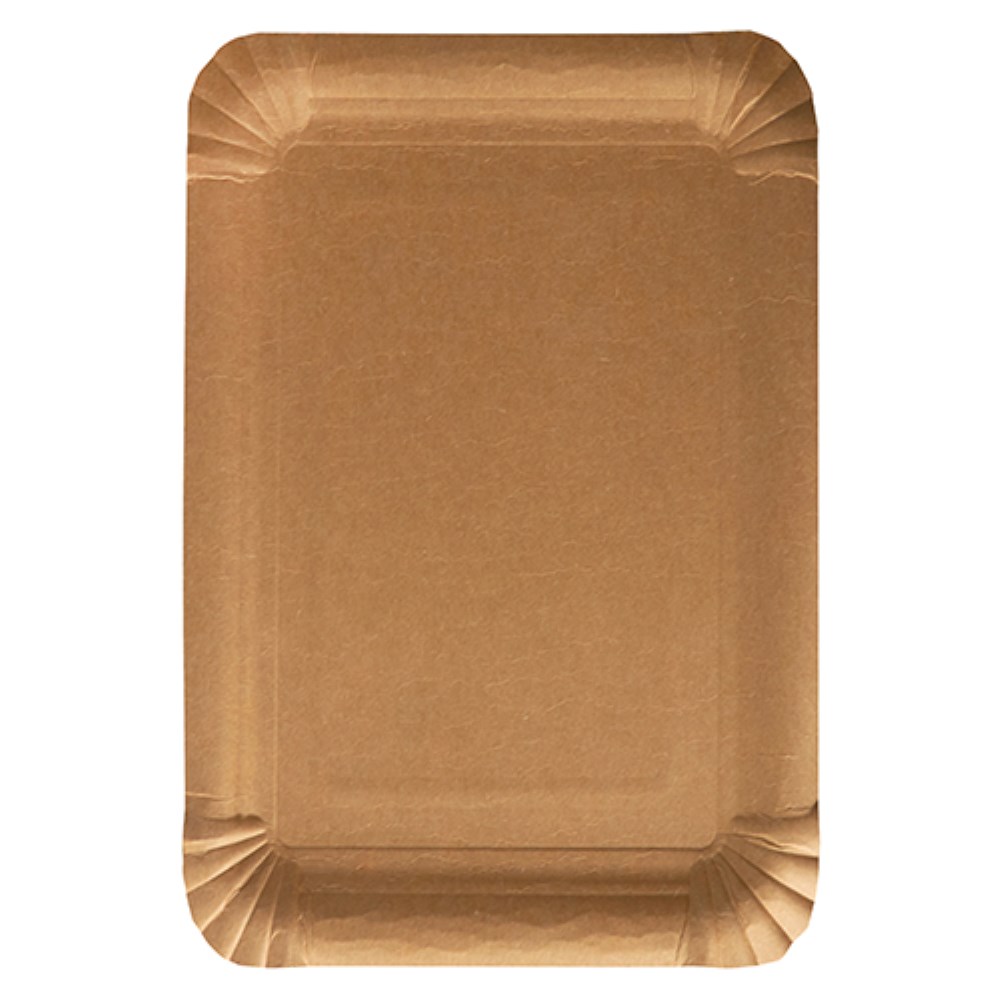 250 Teller, Pappe "pure" eckig 18 cm x 26 cm braun