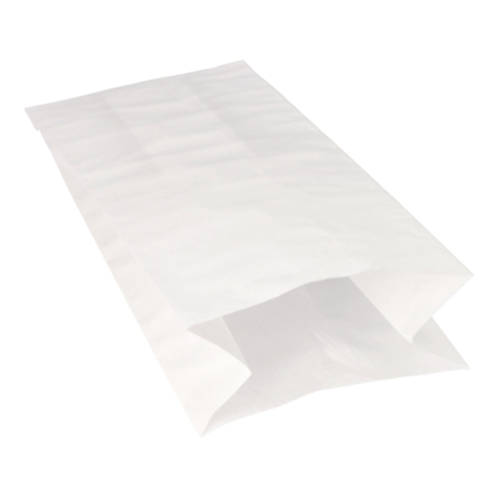 100 Warmhaltebeutel, Papier mit PE-Einlage 28 cm x 13 cm x 8 cm weiss