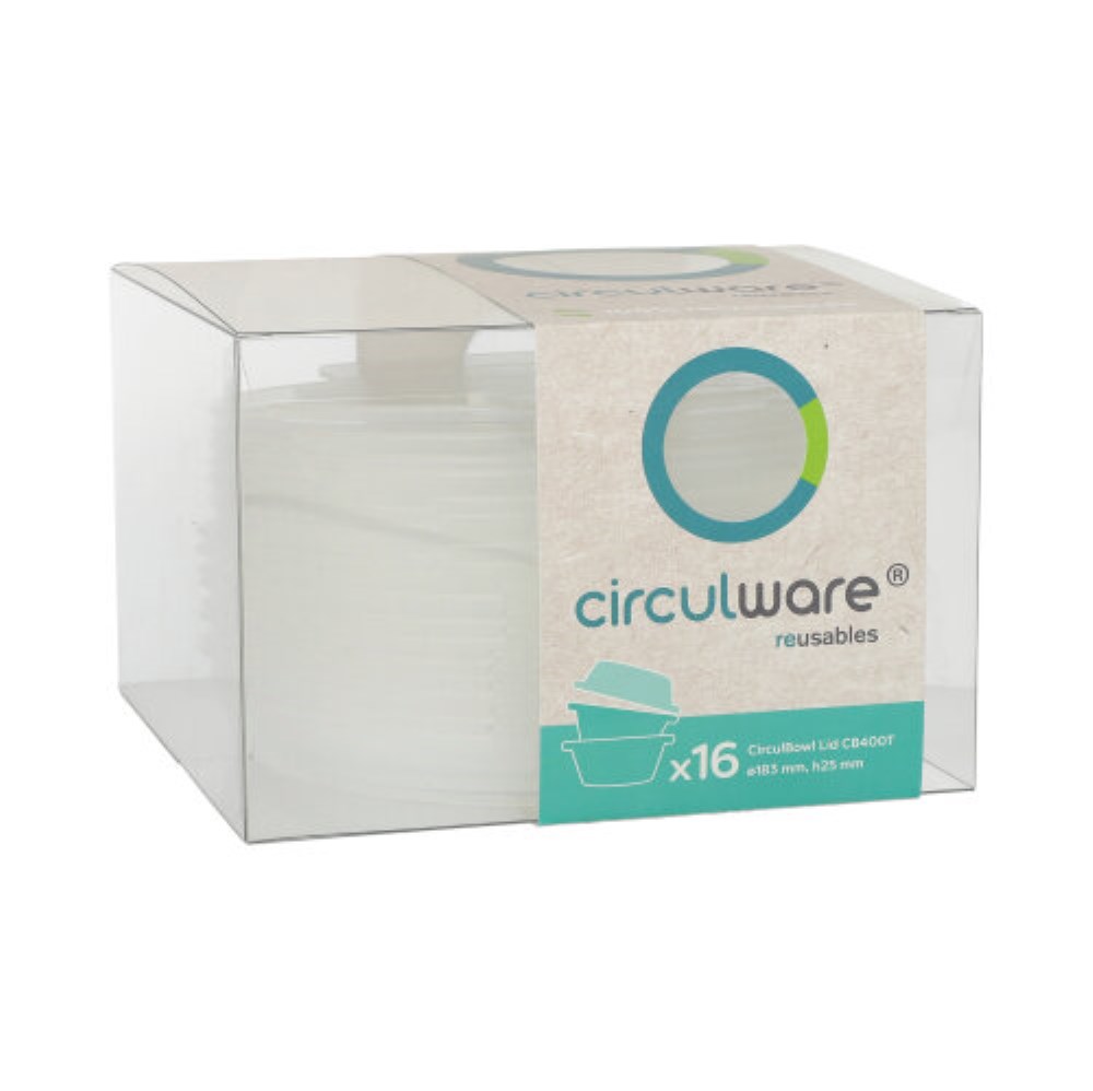 16 "Circulware" Deckel für Mehrweg-Schalen Mix & Match Ø 18,3 cm · 2,5 cm transparent