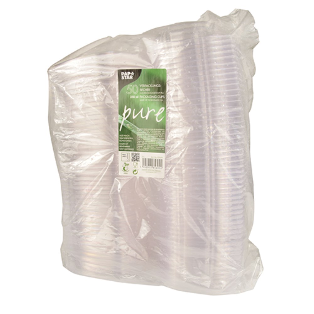 50 Feinkost- und Salatschalen mit Klappdeckeln, PLA "pure" 250 ml 3,1 cm x 16,1 cm x 13,2 cm