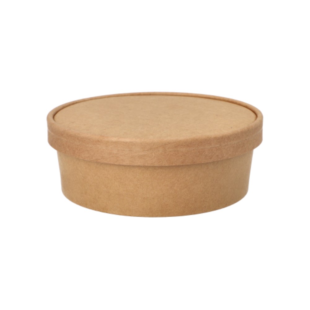 50 Salatschalen, Pappe rund 500 ml Ø 15 cm · 4,6 cm braun