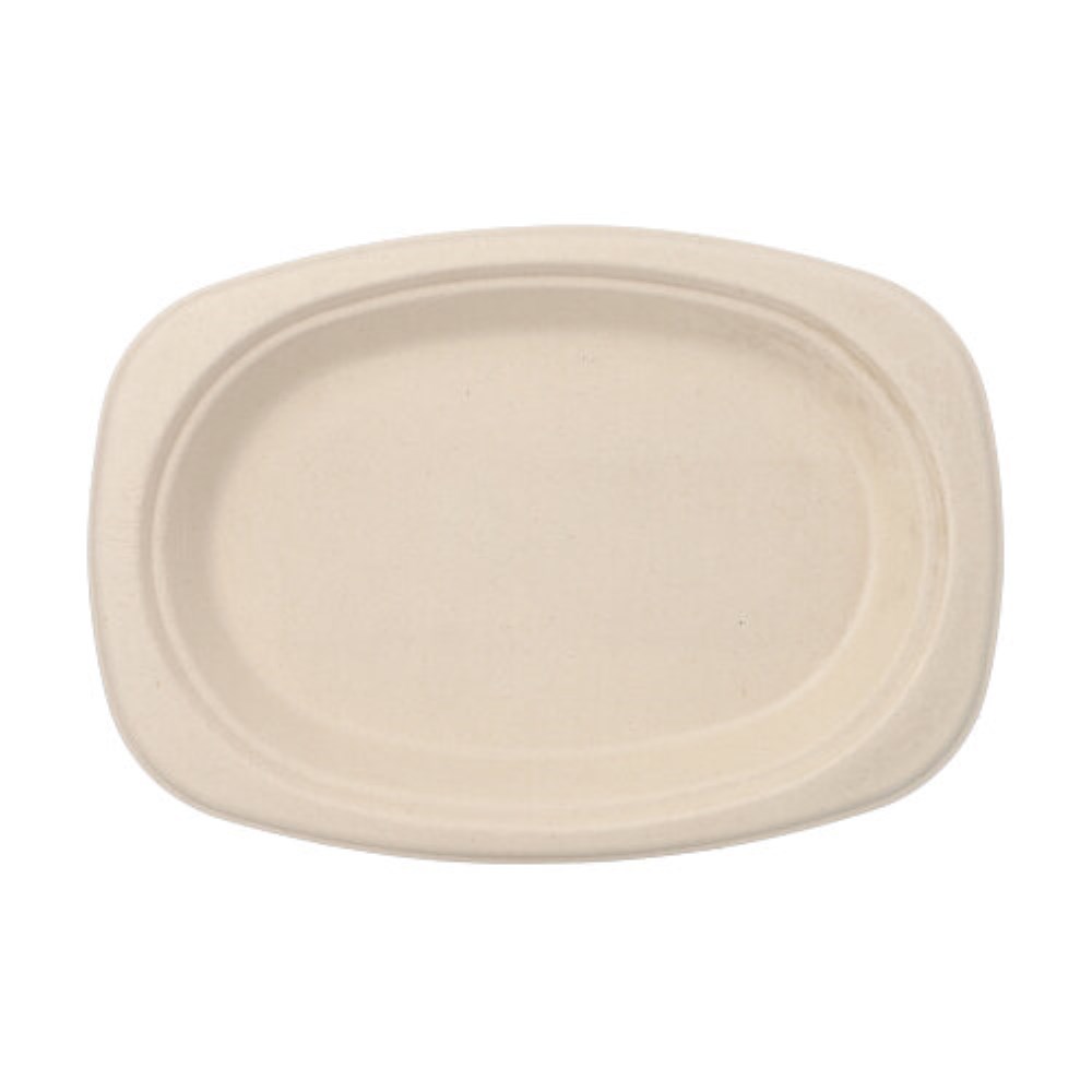 50 Teller, Zuckerrohr "pure" oval 23 cm x 16 cm x 2 cm natur