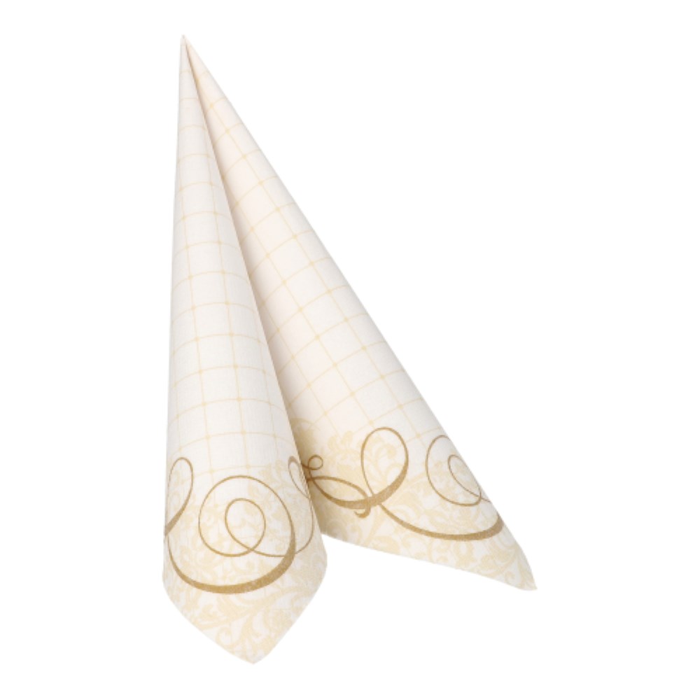 50 Servietten "ROYAL Collection" 1/4-Falz 40 cm x 40 cm gold "Megan"