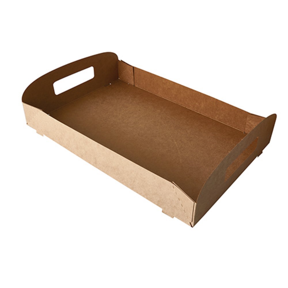 10 Tragetabletts, Pappe "pure" 4,5 cm x 54,4 cm x 36,6 cm braun "100% Fair"