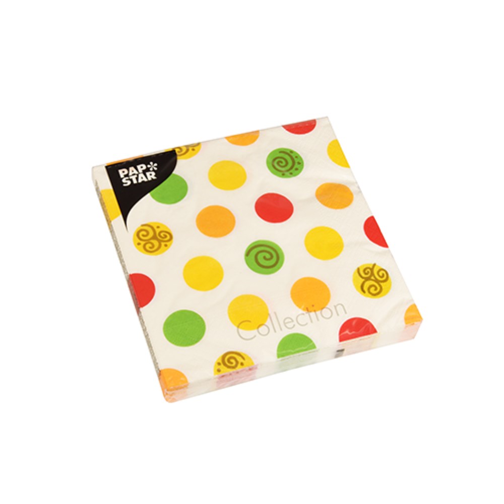20 Servietten, 3-lagig 1/4-Falz 33 cm x 33 cm "Balls"