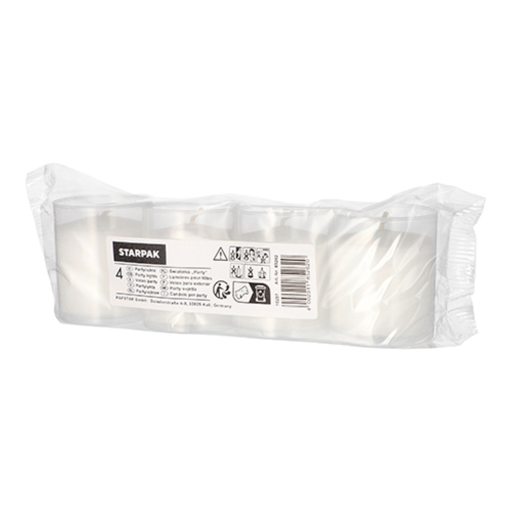 4 Partylichte Ø 5 cm · 6,5 cm transparent