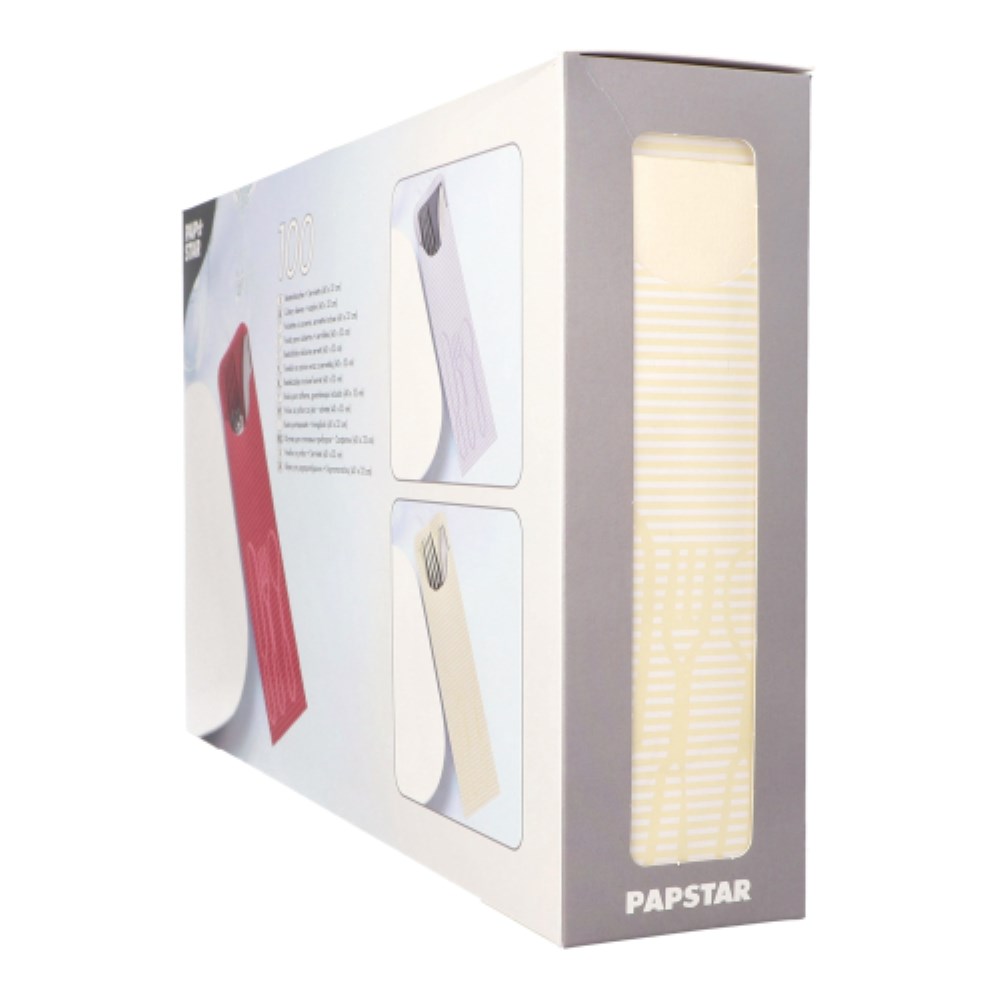 100 Bestecktaschen 23,5 cm x 7,3 cm creme inkl. farbiger Serviette